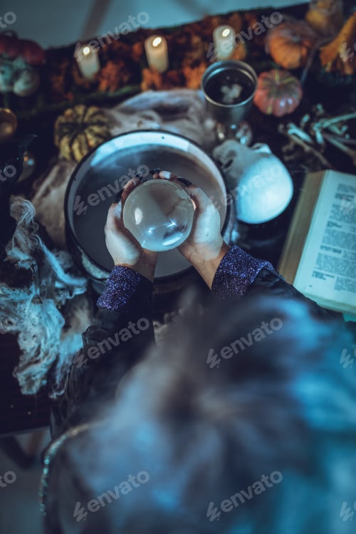 Preview: Magic Ball In Witch's Hands