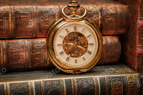 Preview: Old Books and Vintage pocket watch