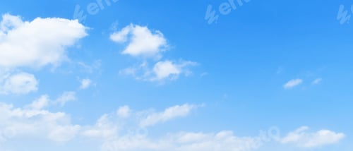 Preview: Blue sky with white fluffy cloud. Cumulus clouds background. Cloudscape morning sky.