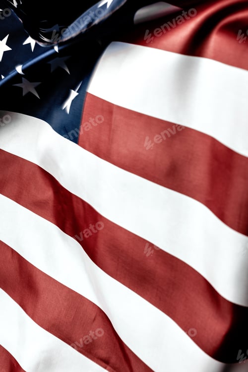 Preview: Beautifully waving star and striped American flag