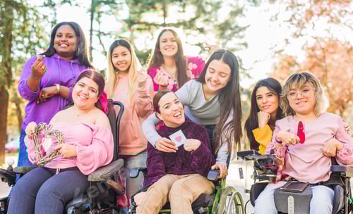 Preview: Group of Women Smiling Outdoors in a Park