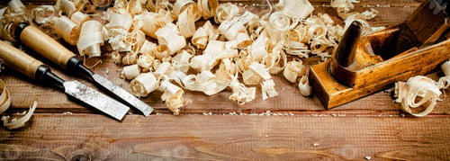 Preview: Working tool on wood on with shavings.