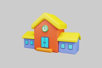 Preview: Stylized building with vibrant colors