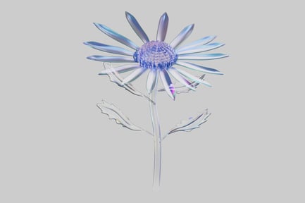 Preview: Iridescent Glass Flower 3D