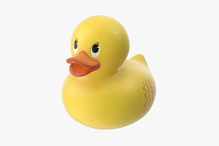 Preview: Classic Yellow Rubber Duck with Cartoon Eyes