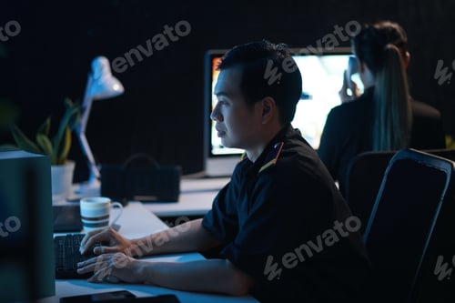 Preview: Man Working In Security Room