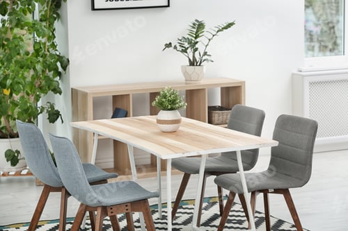 Preview: Stylish dining room interior. Home design idea
