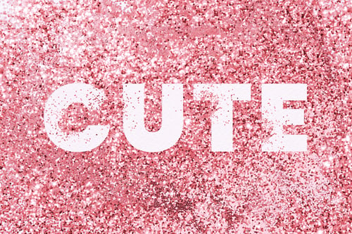 Preview: Cute glittery texture word typography