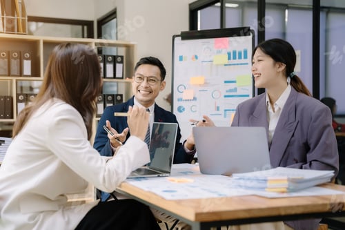 Preview: Asian business corporate team brainstorming.