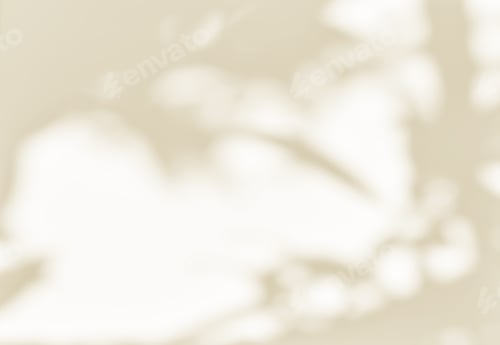 Preview: Golden light shadow of tree plant on the wall. Blurred natural background.
