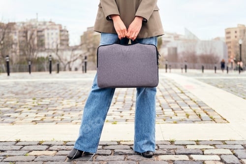 Preview: unrecognizable business woman holding a briefcase
