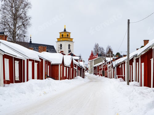 Preview: Gammelstad Church Town snowfall in sweden