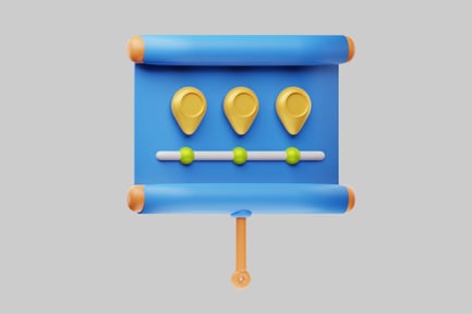 Preview: Scroll with slider and location pins.