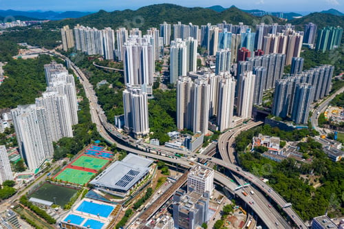 Preview: Choi Hung, Hong Kong 03 September 2019: Aerial view of Hong Kong city