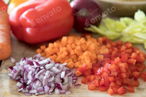 Preview: Three Vegetables Diced