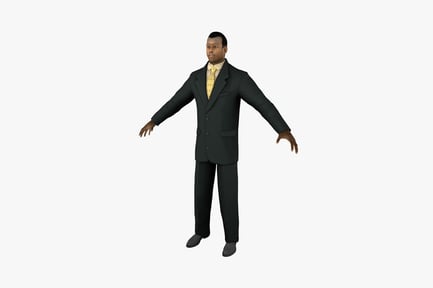 Preview: Man in formal suit with outstretched arms