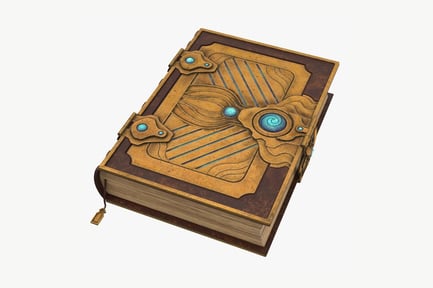 Preview: Closed Medieval Grimoire with Embellished Cover
