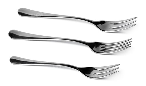 Preview: Set of dining forks isolated on white background