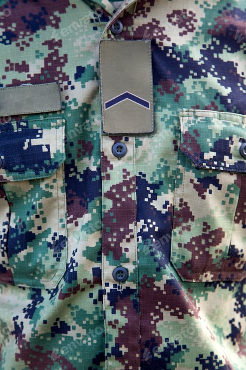 Preview: Digital Camouflage Patterned Military Uniform Shirt Close-up