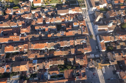 Preview: Aerial view of the square of Pietrasanta Versilia Italy