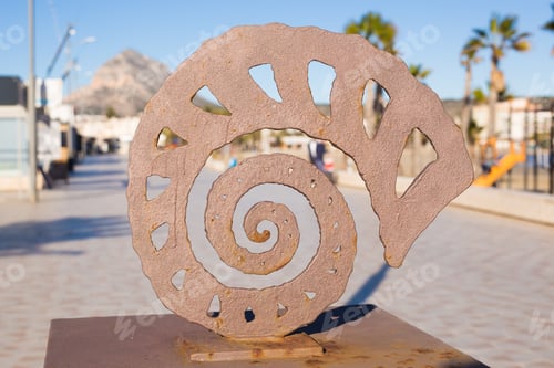 Preview: Sculpture and decor concept - Concrete form of the spiral shape of a shell