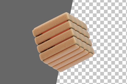Preview: Textured Beige Stack 3D Icon