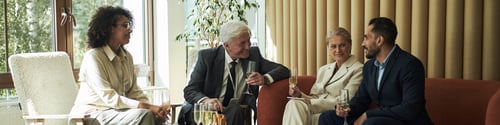 Preview: Group of Middle Aged and Senior Multiethnic Professionals Having Conversation
