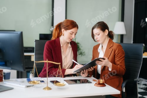 Preview: Modern lawyer office a professional discussion, legal documents,