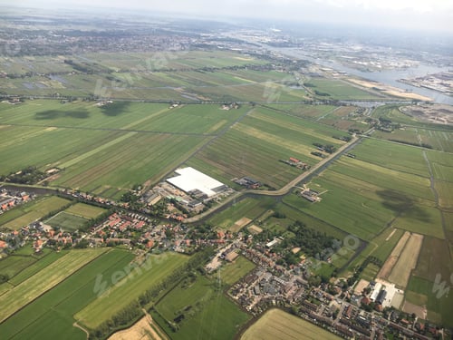 Preview: Aerial view of Dutch landscape, green fields from the air, holland, Netherlands