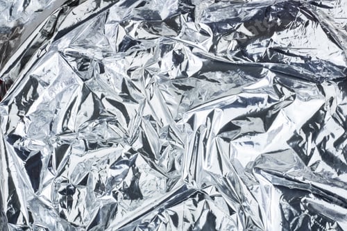 Preview: Silver gray crumpled background, metallic. Texture gray silver metallic background. Blank blank mock