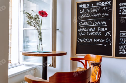 Preview: Cozy cafe with an open window to courtyard