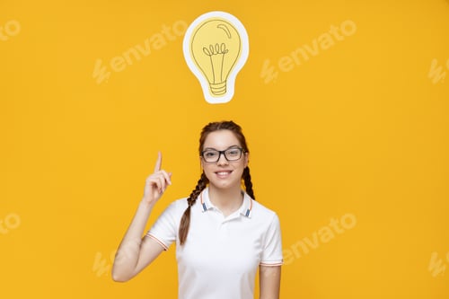 Preview: Schoolgirl or student girl, concept of school and science