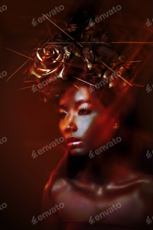 Preview: Bodyart. Futuristic Woman's Face