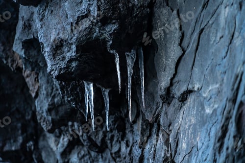 Preview: A rock covered in ice and snow
