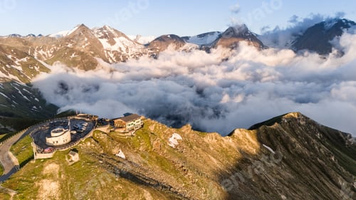 Preview: Aerial View of Edelweissspitze at Sunrise in the Alps