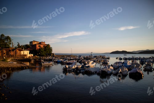 Preview: Photographic shot of the small port of Baratti in Tuscany