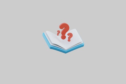 Preview: Open book with questions concept