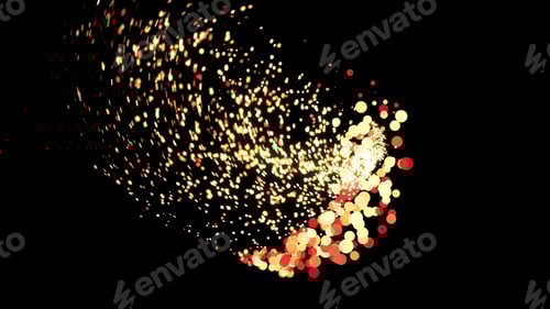 Preview: Abstract beautiful comet moving fast in a circle with a tail of many colorful circles surrounded by