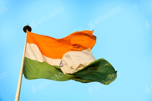 Preview: Close-up shot of wavy Indian flag