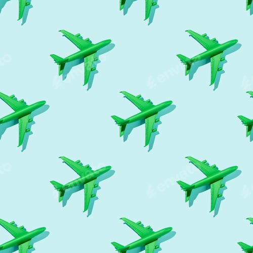 Preview: Sustainable aviation concept - green plane.