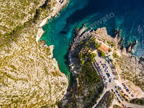 Preview: Aerial view of Porto limnionas beach in Zakynthos (Zante) islan