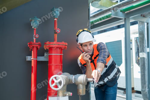 Preview: Engineer under checking the industry Fire Protection system