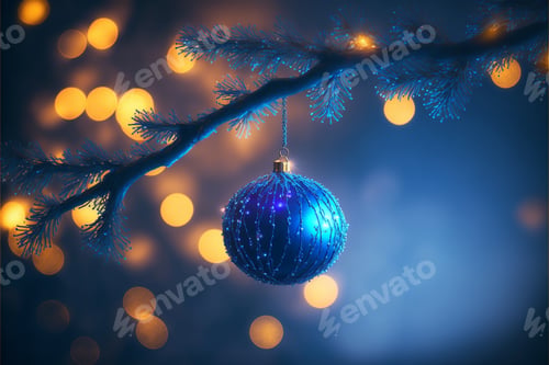 Preview: Magic holiday background with Christmas decorations
