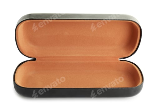 Preview: One open glasses case isolated on white