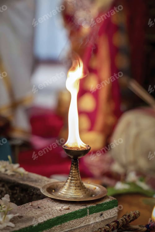 Preview: Hindu Temple Lamp Closup View