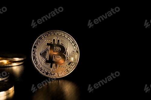 Preview: Golden Bitcoins, Electronic money concept