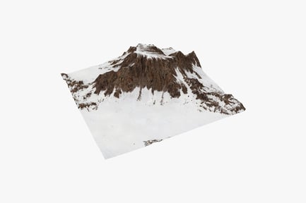 Visualização: Pico da montanha nevada com terreno rochoso