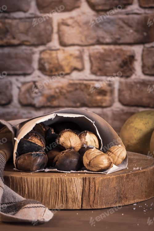 Preview: Roasted chestnuts in a paper cone