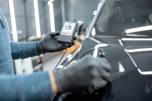 Preview: Measuring paint cover thickness of the car body at the service