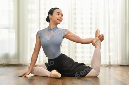 Preview: Gorgeous female ballerinas practicing in dance studio. Classical dance, choreography and art concept
